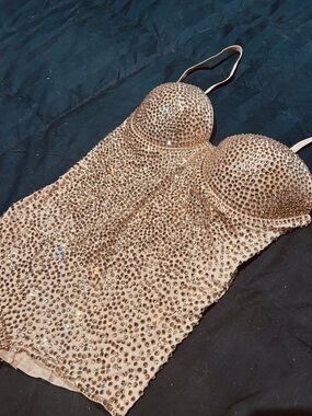 Stunning all swarovski crystal body suit medium